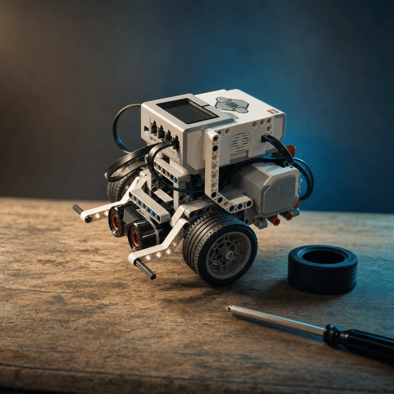 Robot LEGO WeDo zbudowany przez uczestnika zajęć